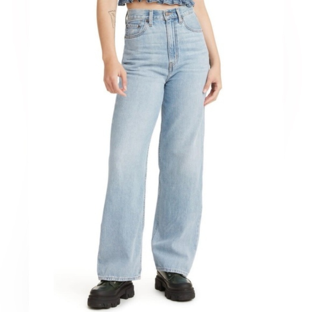 Levi's Light Wash Blue High-Rise Wide Leg Jeans